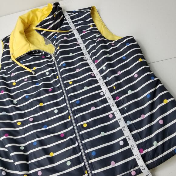Christopher & Banks Blue Yellow Reversible Light Puffer Vest New! XL - Picture 6 of 9